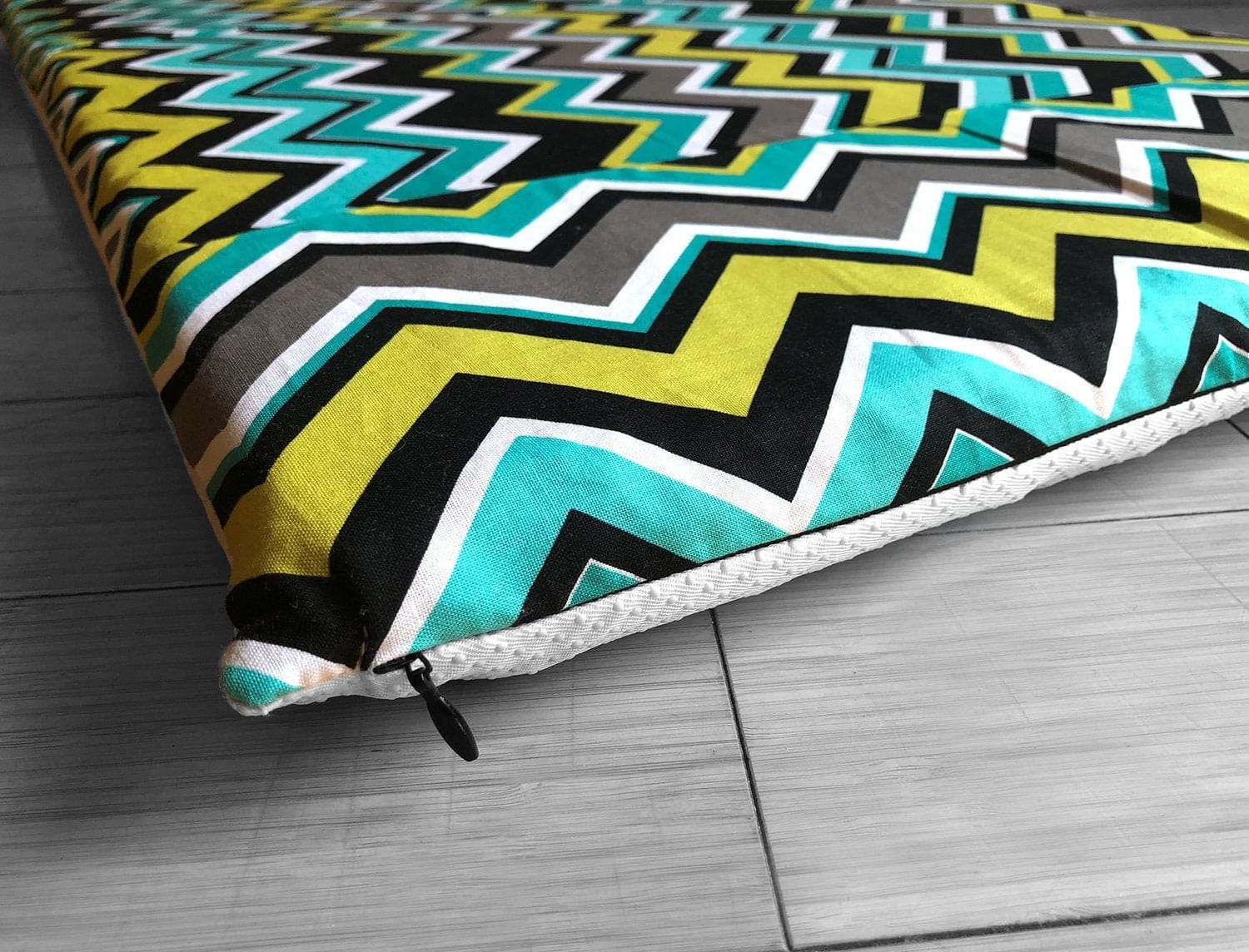 Rockin Cushions IKEA Bench Pad SALE IKEA Bankkamrat, Hemmahos, Stuva Bench Pad Cover  Chevron Pattern, Turquoise Blue Yellow